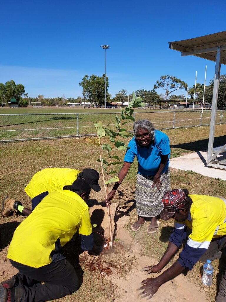 Teamwork tree planting